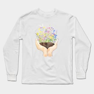 wildflowers on hand Long Sleeve T-Shirt